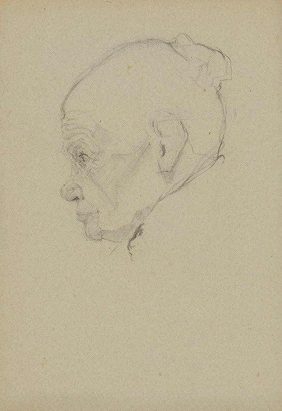 Ľudovít Fulla – Štúdia hlavy starkej - profil 