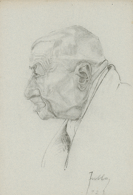 Ľudovít Fulla – Štúdia hlavy starca - profil 