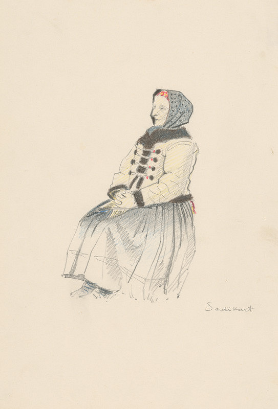 Ľudovít Fulla – Sediaca starena zo Sedikartu 