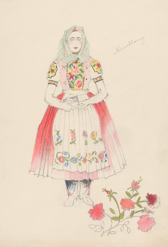 Ľudovít Fulla – Mladá žena z Krivoščian