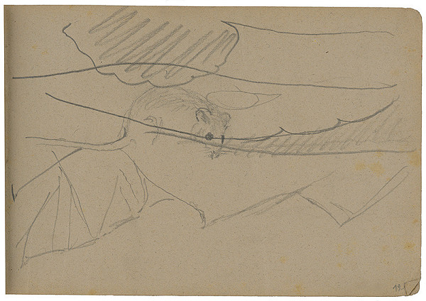 Margita Czóbelová – Náčrt myšky a horskej krajiny  