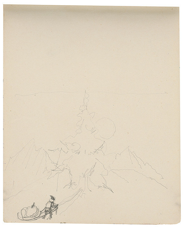 Margita Czóbelová – Náčrt muža ťahajúceho sánky II.  