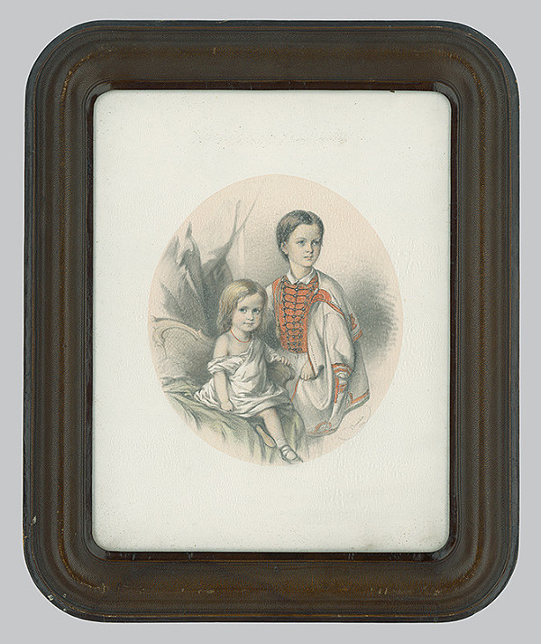 Josef Antonín František Burda – Portrét detí (chlapček a dievčatko)