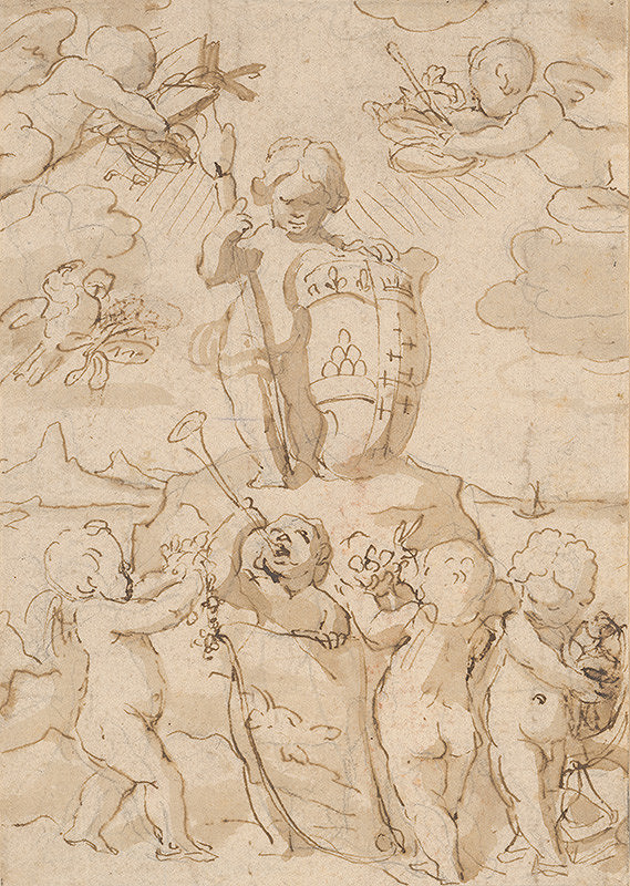 Taliansky majster zo začiatku 18. storočia – Apoteóza šľachtického erbu