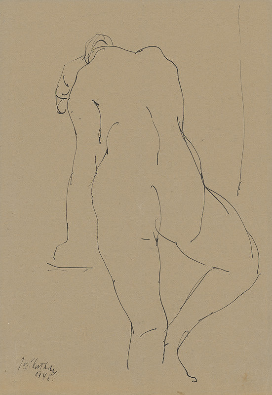 Jozef Kostka – Study of Female Nude from the Back