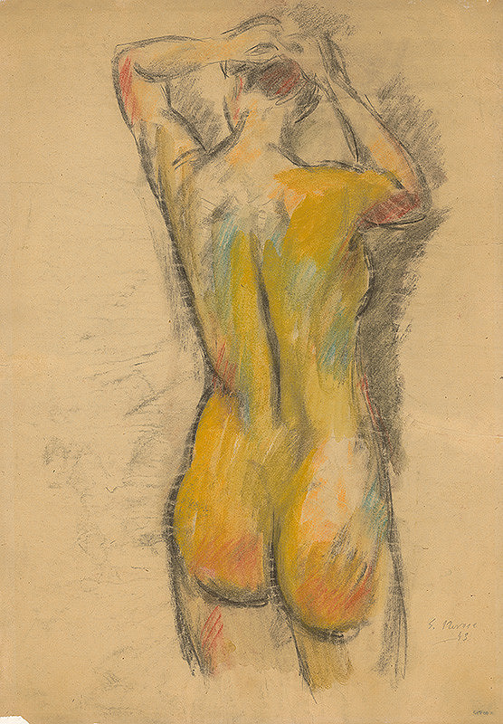 Eugen Nevan – Stojaci akt od chrbta 