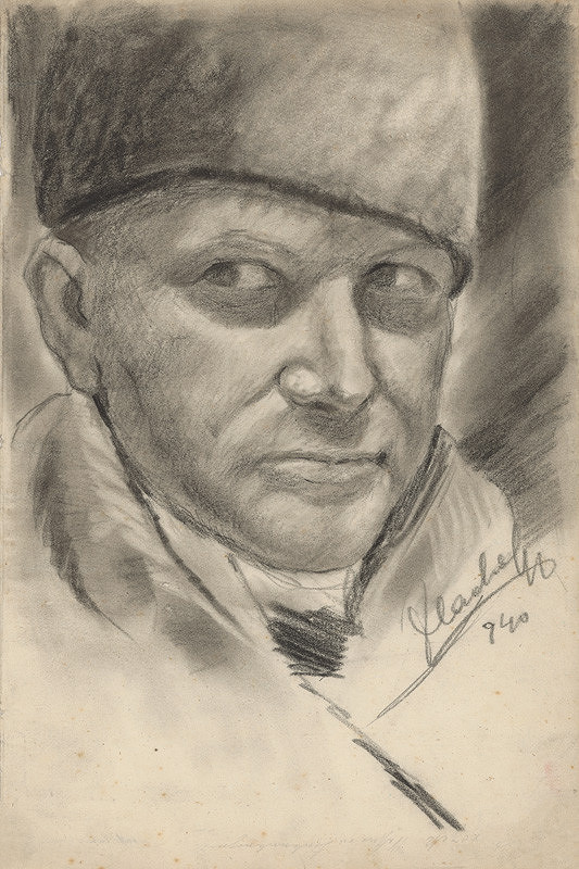 Július Flache – Autoportrét v baranici