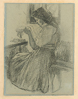 Cyril Mandel – Sediaca dievka v kroji 