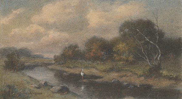 Felicián Moczik – Landscape with a Stork