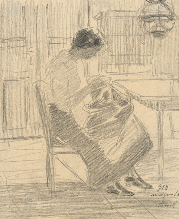 Eduard Putra – Šijúca žena pri stole