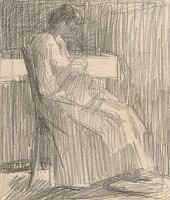 Eduard Putra – Štúdia šijúcej ženy 