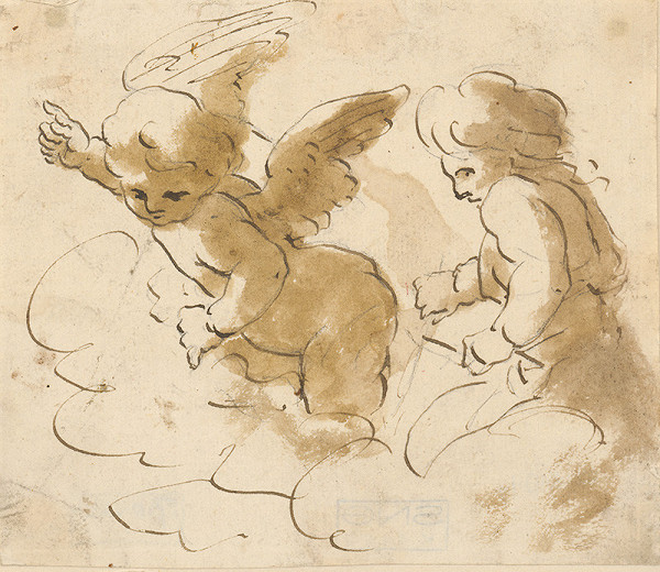 Rakúsky maliar z 18. storočia – Hra dvoch anjelikov