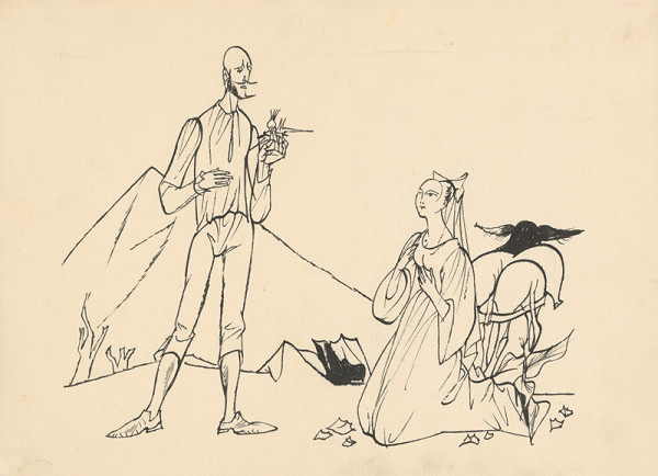 Vincent Hložník – Rytier Don Quijote prijíma vďaku od dámy 