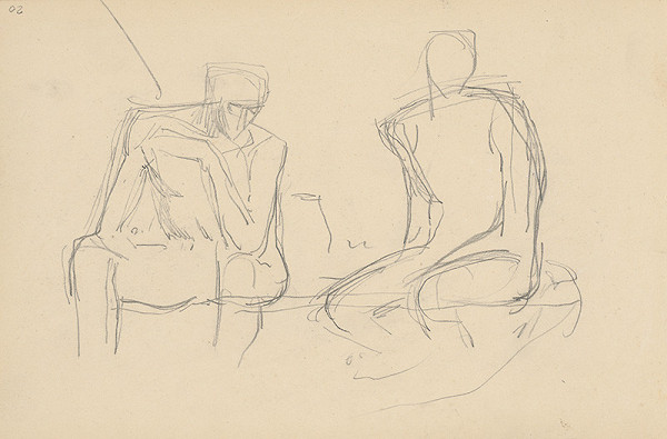 Ladislav Mednyánszky – Náčrt dvoch sediacich figúr  