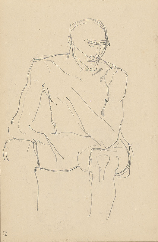 Ladislav Mednyánszky – Náčrt sediacej figúry  