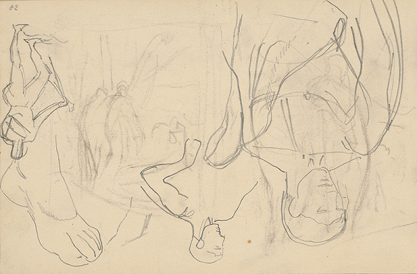 Ladislav Mednyánszky – Náčrty rôznych mužských figúr  