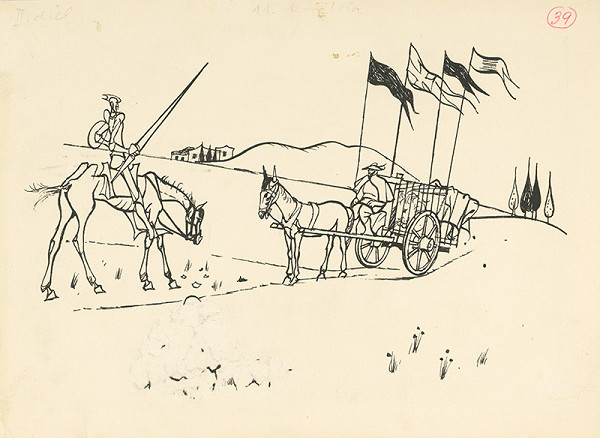 Vincent Hložník – Stretnutie Dona Quijota s krotiteľom leva 