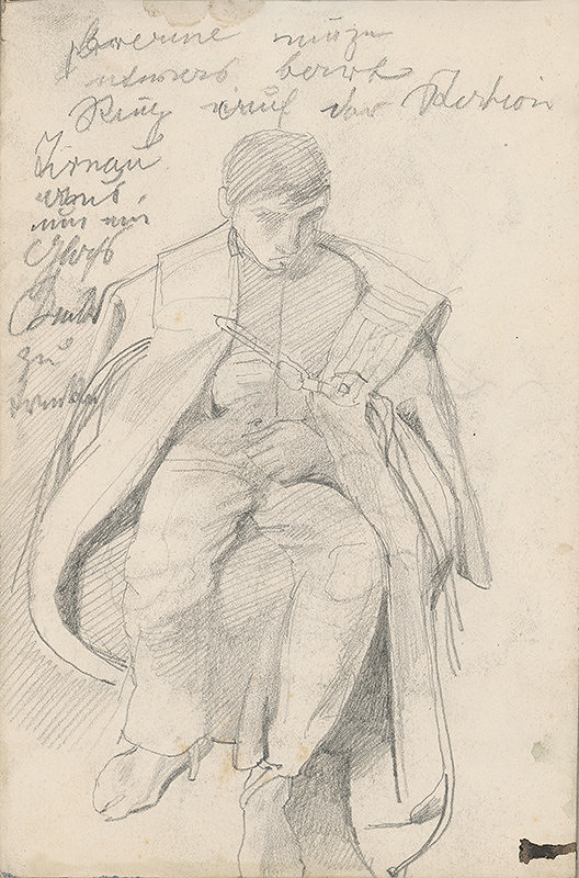 Ladislav Mednyánszky – Štúdia sediacej mužskej postavy  