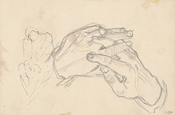 Ladislav Mednyánszky – Štúdia rúk a stojacej postavy  