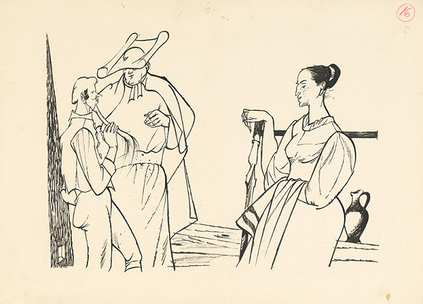 Vincent Hložník – The Prelate Conferring with a Lady and a Young Man 