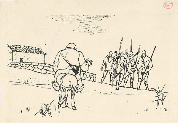 Vincent Hložník – Sancho Panza stretá odzbrojených dedinčanov 