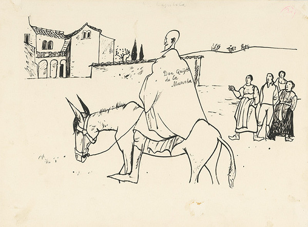 Vincent Hložník – Don Quixote Astonishing the Villagers with the Inscription on his Cloak