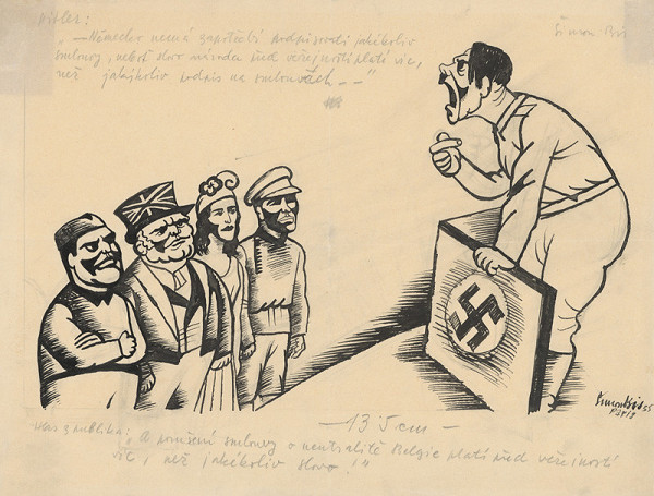 Štefan Bednár – Hitler Addressing the Soviet Union, France, England and Italy. 1935