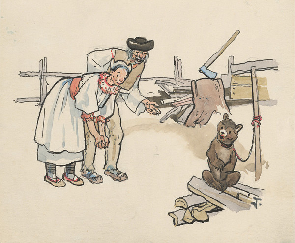 Jaroslav Vodrážka – Gazda a gazdiná s medvedíkom 