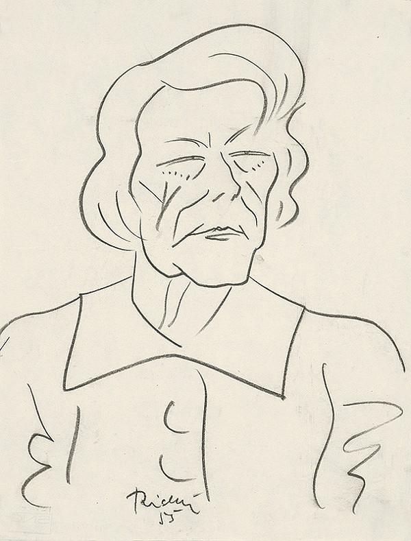 Alexander Richter – Caricature of M. Pujmanová 