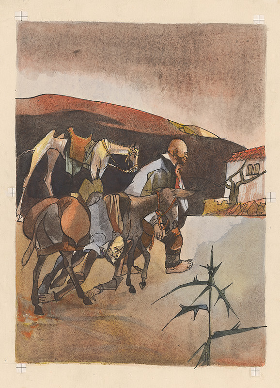 Vincent Hložník – Sancho Panza vchádza do dediny 