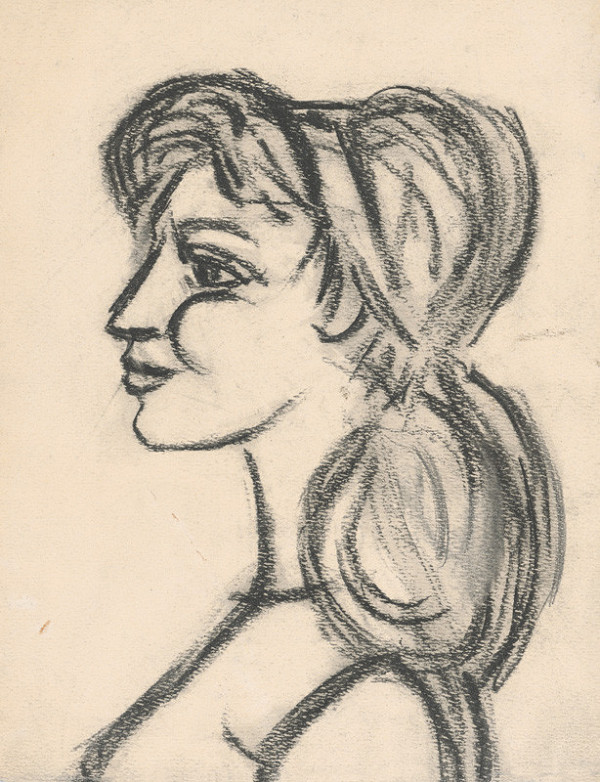 Peter Matejka – Hlava z profilu so zapnutými vlasmi 