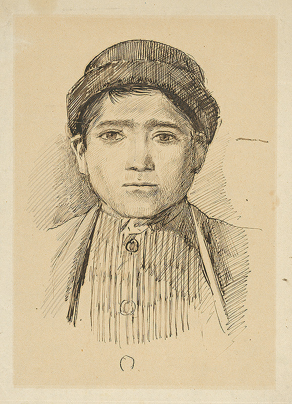 Ladislav Mednyánszky – Portrétna štúdia chlapca v klobúčku