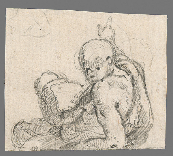 Stredoeurópsky maliar z 18. storočia – Štúdia ležiaceho chlapčenského polaktu 