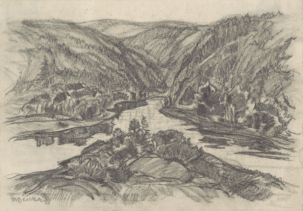 Martin Benka – Štúdia k obrazu Na rieke Orave 