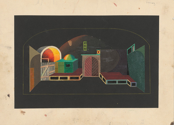 Ľudovít Fulla – Skica k scénickému návrhu k inscenácii M. Gorkého: Na dne 