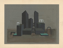 Ľudovít Fulla – Skica k scénickému návrhu k inscenácii V. Dyka: Zmúdrenie Dona Quijota VI. 