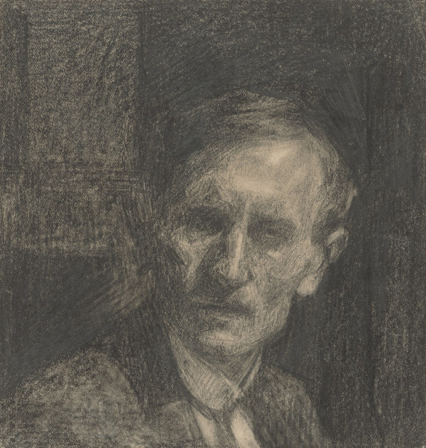 Eduard Putra – Štúdia poprsia muža s tvrdým golierom 