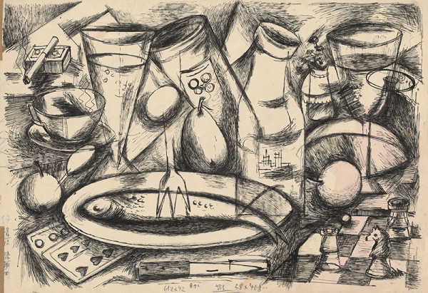 František Studený – Kubistické zátišie II. 