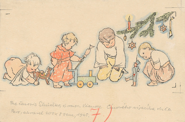 Emil Makovický – Vianoce cínového vojačika II. Ilustrácia pre časopis Slniečko