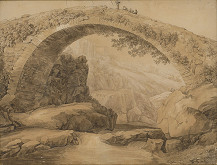 Antonín Mánes – Romantická krajina s mostom 