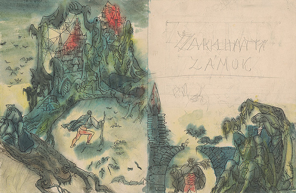 Ján Novák – Double-Page Cover for the Fairytale Enchanted Castle