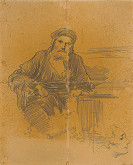 Mihály Munkácsy – Štúdia sediaceho Žida. K obrazu Kristus pred Pilátom 