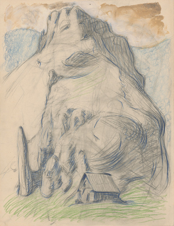 Milan Thomka Mitrovský – Wooden Cottage below the Rocks in Rajec 