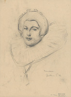 Milan Thomka Mitrovský – Štúdia ženskej hlavy podľa miniatúry v galérii PITTI 