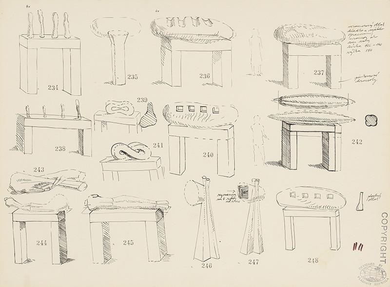 Vladimír Havrilla – Návrhy sôch 234 – 248, 1970