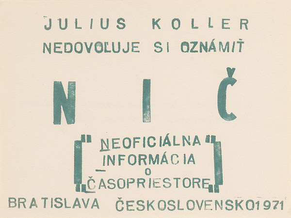 Július Koller – Nič