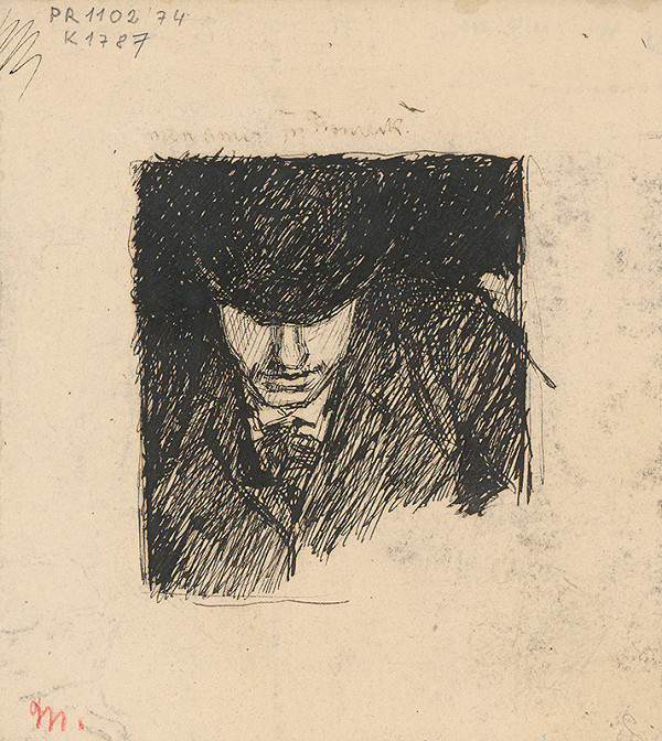 Milan Thomka Mitrovský – Study of a Bust of a Man in a Hat