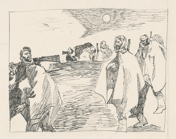 Vincent Hložník – Štúdia k cyklu Partizáni I. 