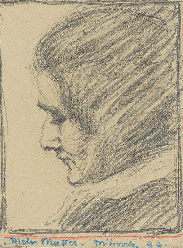 Milan Thomka Mitrovský – Štúdia hlavy umelcovej matky 