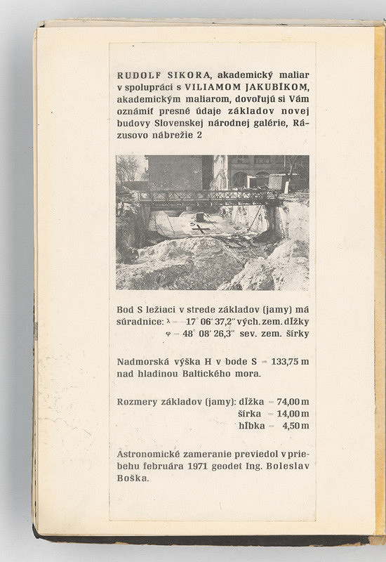 Rudolf Sikora – Základy novej budovy SNG